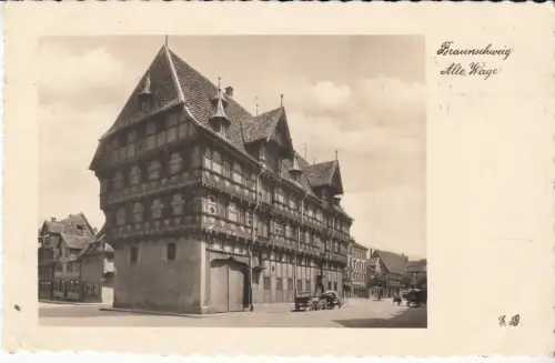 AK Braunschweig, Alte Waage, ca. 1938, Erich Baxmann, Postkarte, gelaufen, gut
