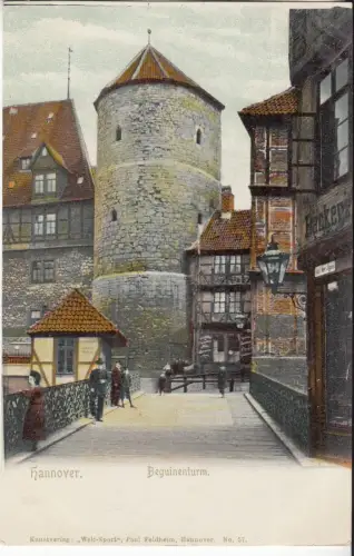 AK Hannover. Beguinenturm. Lithographie, um 1900, Welt-Sport, Paul Feldheim