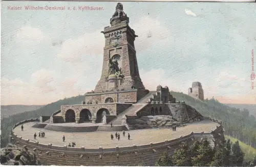 AK Kaiser Wilhelm-Denkmal a. d. Kyffhäuser. Lithographie, um 1900, gut