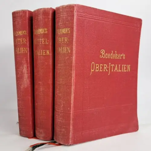 Buch: Ober-Italien, Mittel-Italien, Unter-Italien, Karl Baedeker, 1902/03, 3 Bde