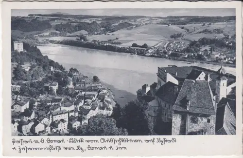 AK Passau an der Donau. Blick vom Aussichtsturm auf Ilzstadt, Schöning & Co.