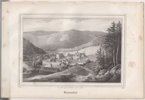 Lithografie: Blauenthal, Grafik, Ansicht, Eduard Pietzsch & Comp,  1836, Saxonia