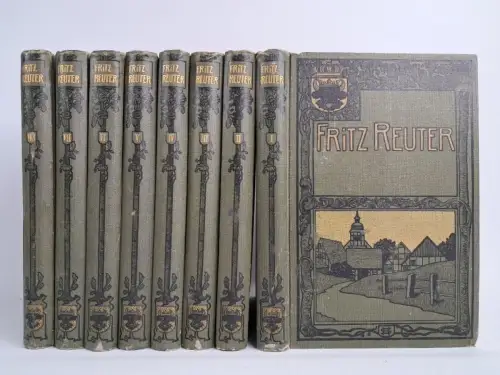 Buch: Sämmtliche Werke von Fritz Reuter, Volksausgabe, 8 Bände, Hinstorff, 1902