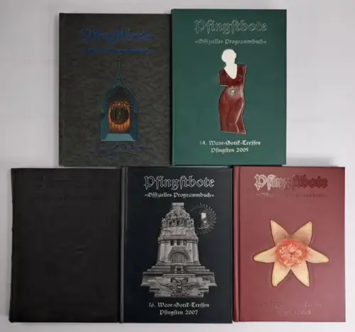 5 Bände Pfingstbote Offizielles Programmbuch 2004-2008, WGT, Wave Gothic Treffen