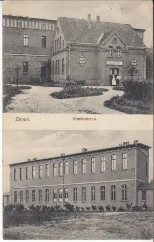 AK Zeven. Krankenhaus, ca. 1913, Friedrich Wischhusen, Postkarte, gelaufen, gut