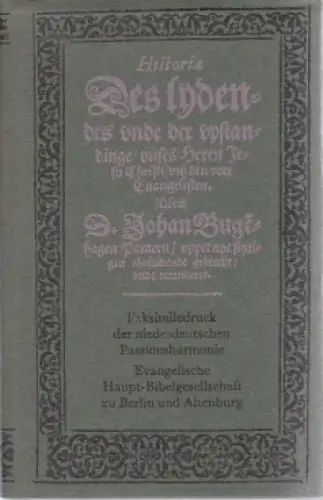 Buch: Historia des Lydendes... Bugenhagen, J., 1985, Haupt-Bibelgesellschaft