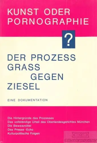 Buch: Kunst oder Pornographie?. 1969, J. F. Lehmann´s Verlag, gebraucht, gut