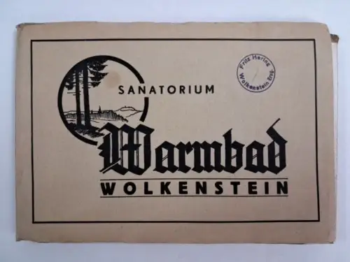Leporello: Sanatorium Warmbad Wolkenstein, 15 Abbildungen um 1950, Knäbchendruck