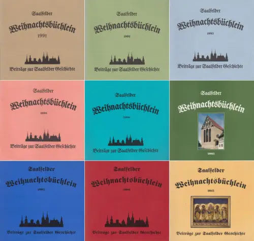 9x Saalfelder Weihnachtsbüchlein: 1991/1992/1993/1998/2000/2003/2005/2006/2015