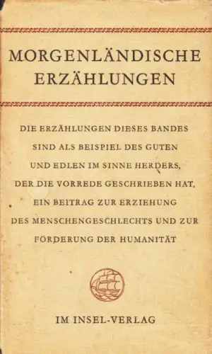 Buch: Morgenländische Erzählungen. Palmblätter, Herder. 1957, Insel-Verlag