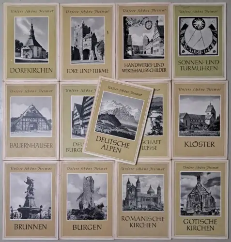 13 Bücher Unsere schöne Heimat: Burgen, Brunnen, Klöster, Uhren, Tore, Kirchen..