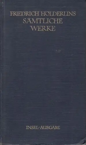 Buch: Friedrich Hölderlins sämtliche Werke, Insel-Verlag, gebraucht, gut