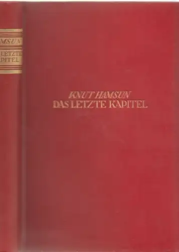 Buch: Das letzte Kapitel, Hamsun, Knut. 1928, Knaur Verlag, Roman 36517