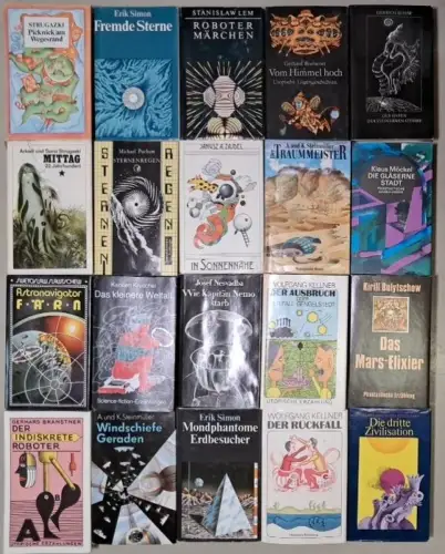 20 Bücher Utopische Literatur vom Verlag Das Neue Berlin, gebraucht, gut