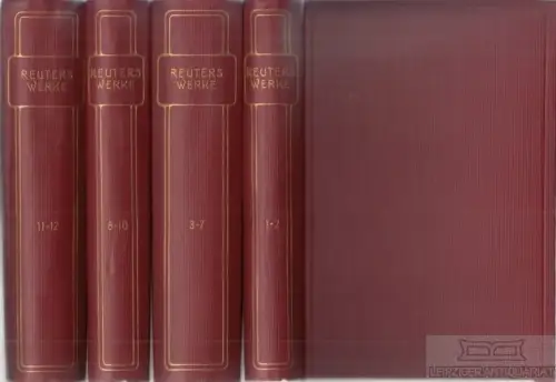 Buch: Reuters Werke in zwölf Teilen, Reuter, Fritz. 12 in 4 Bände, 1900