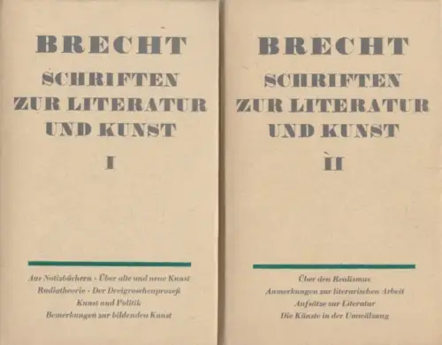 Buch: Schriften zur Literatur und Kunst, Brecht, Bertolt. 2 Bände, 1966, Aufbau