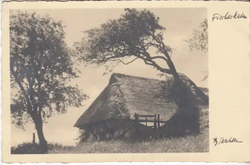 AK Fischerkaten, ca. 1939, Hans Joachim Tischke, Postkarte, gelaufen, gut