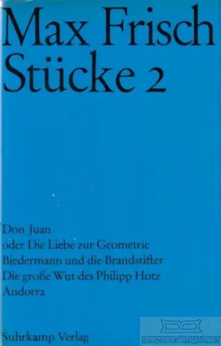 Buch: Stücke 2, Frisch, Max. 1971, Suhrkamp Verlag, gebraucht, gut