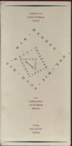 Buch: Gedichte. Goethe, Johann Wolfgang, 1987, Karl Quarch