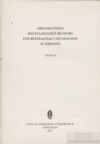 Buch: Abhandlungen des Staatlichen Museums für Mineralogie und... Prescher, H