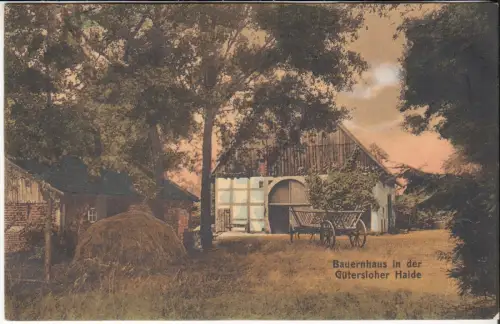 AK Bauernhaus in der Gütersloher Haide, ca. 1911, Cramers Kunstanstalt, gelaufen