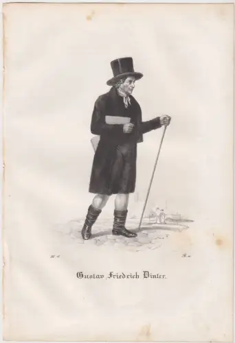 Lithografie: Gustav Friedrich Dinter, 1836, Saxonia, Portrait, Eduard Pietzsch