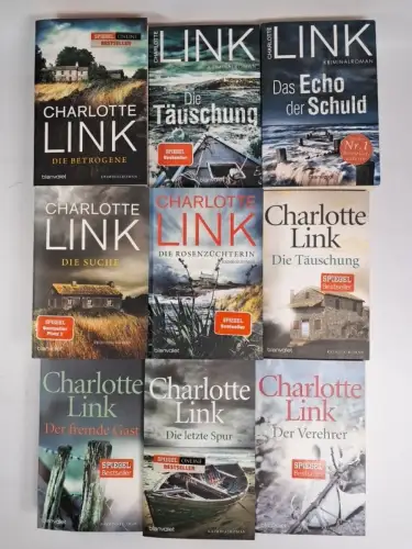 9 Bücher Charlotte Link: Täuschung, Betrogene, Rosenzüchterin, Gast, Spur ...