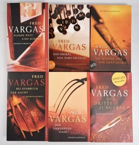 6 Bücher Fred Vargas, Aufbau Verlag, Taschenbücher, Krimis, Sammlung, Konvolut