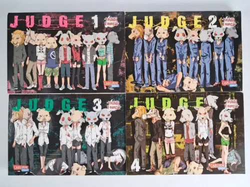 4 Mangas: Judge 1-4, Yoshiki Tonogai, Carlsen Manga, Mystery, gebraucht, gut