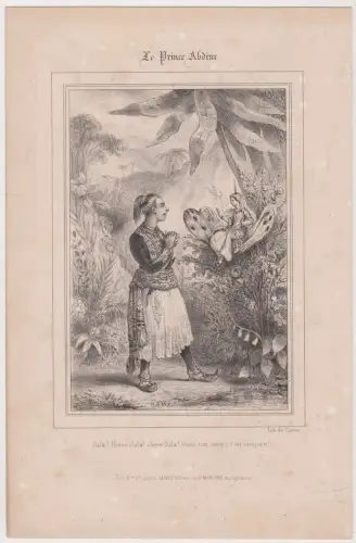 Lithografie: Le Prince Abdim, Cattier, Louis Janet, Paris, Grafik, Kinderbuch