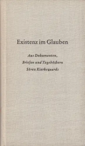 Buch: Existenz im Glauben, Richter, Liselotte. 1956, Evangelische Verlagsanstalt