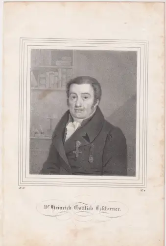 Stahlstich: Dr. Heinrich Gottlieb Tschirner, Portrait, G. G. Lange, um 1830