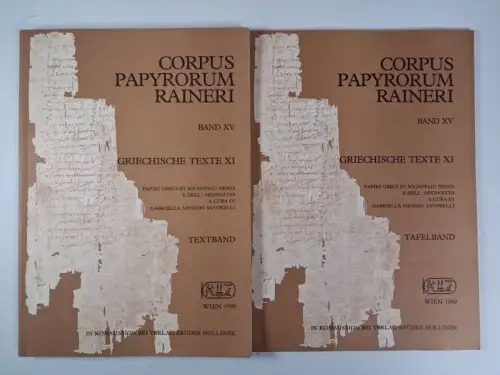 Buch: Corpus Papyrorum Raineri Band XV. Griechische Texte XI.. 2 Bände
