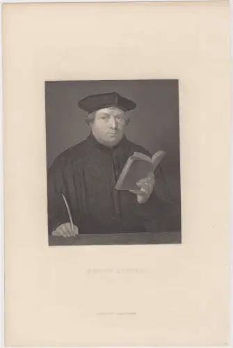 Stahlstich: Martin Luther, 1840, Grafik, A. Fullartin & Co., Sachsen, Portrait