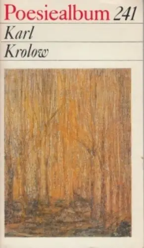 Buch: Poesiealbum 241, Krolow, Karl. Poesiealbum, 1987, Verlag Neues Leben
