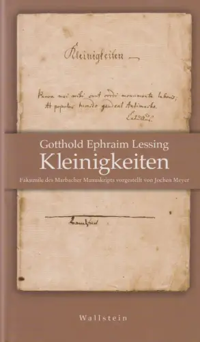 Buch: Kleinigkeiten, Lessing, Gotthold Ephraim, 2000, Wallstein, Faksimile