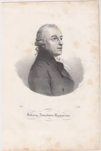 Lithografie: Johann Amadeus Naumann, 1840, Grafik, Portrait, Brustbild, Sachsen