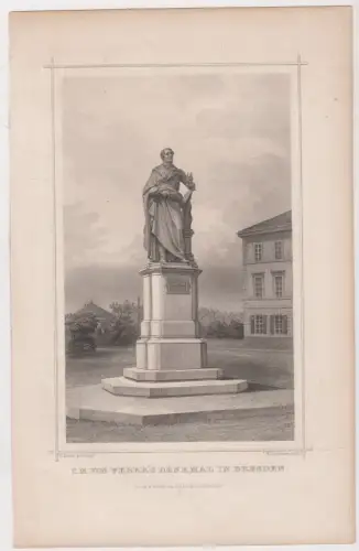 Stahlstich: C. M. von Weber's Denkmal in Dresden, Dresden, G. G. Lange, um 1830