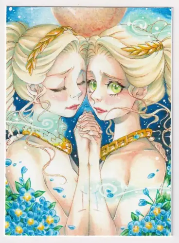 Sammelkarte: Artprint Zwilling / Gemini  - klonschaf-wolli, Fräulein W.