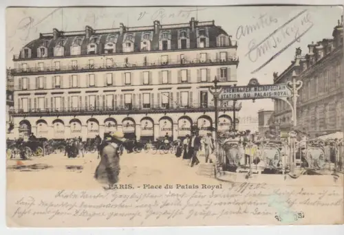 AK Paris - Place du Palais Royal, ca. 1902, gelaufen, gebraucht, gut