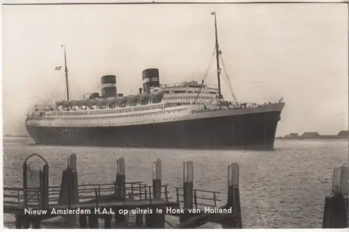 AK Nieuw Amsterdam H.A.L. op uitreis te Hoek van Holland, Rembrandt, ungelaufen