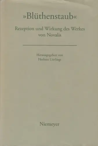 Buch: Blüthenstaub, Uerlings, Herbert, 2000, Niemeyer,...Novalis, sehr gut