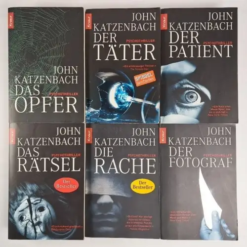 6 Psychothriller John Katzenbach: Opfer, Täter, Patient, Rätsel, Rache, Fotograf