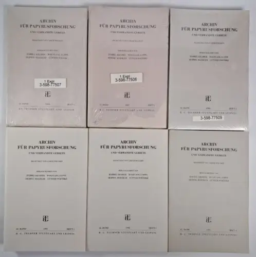 12 Hefte Archiv für Papyrusforschung und verwandte Gebiete Bd. 40-45, je 2 Hefte