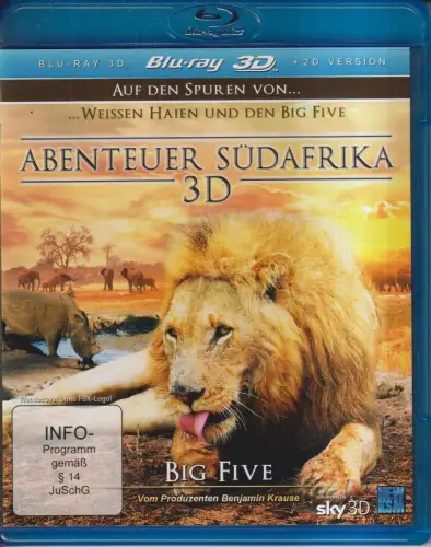 Blu-ray: Abenteuer Südafrika 3D, Auf  Spuren von weißen Haien und den Big Five
