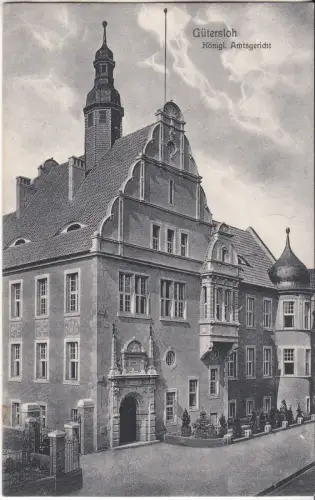AK Gütersloh. Königl. Amtsgericht, ca. 1909, Cramers Kunstanstalt, Postkarte