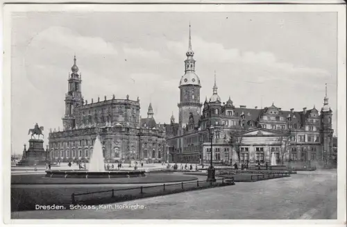 AK Dresden. Schloss, Kath. Hofkirche, ca. 1936, Postkarte, gelaufen, gut