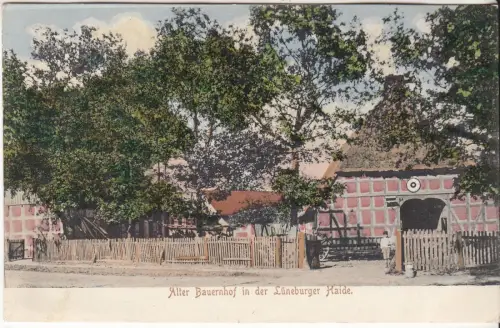 AK Alter Bauernhof in der Lüneburger Haide, um 1900, Postkarte, ungelaufen, gut