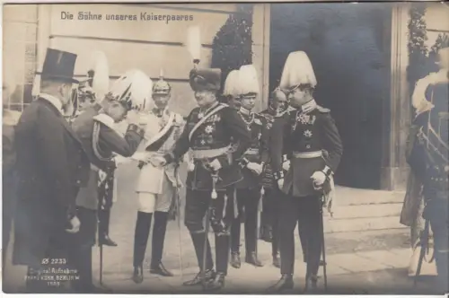 AK Die Söhne unseres Kaiserpaares, 1909, Franz Kühn, Postkarte, Fotokarte