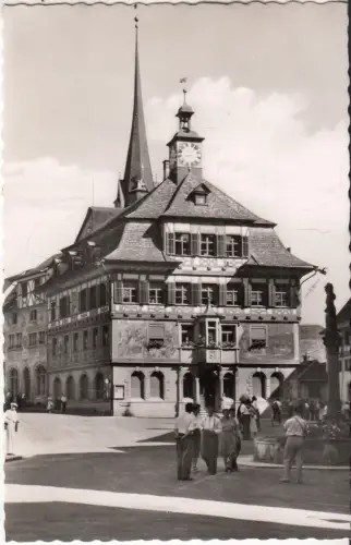 AK Stein am Rhein. Rathaus, ca. 1950, Agfa, Postkarte, Fotokarte, ungelaufen